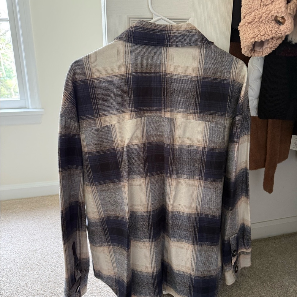 Blu Pepper Plaid Button Down Shirt - Navy and Cream - Picture 2 of 2